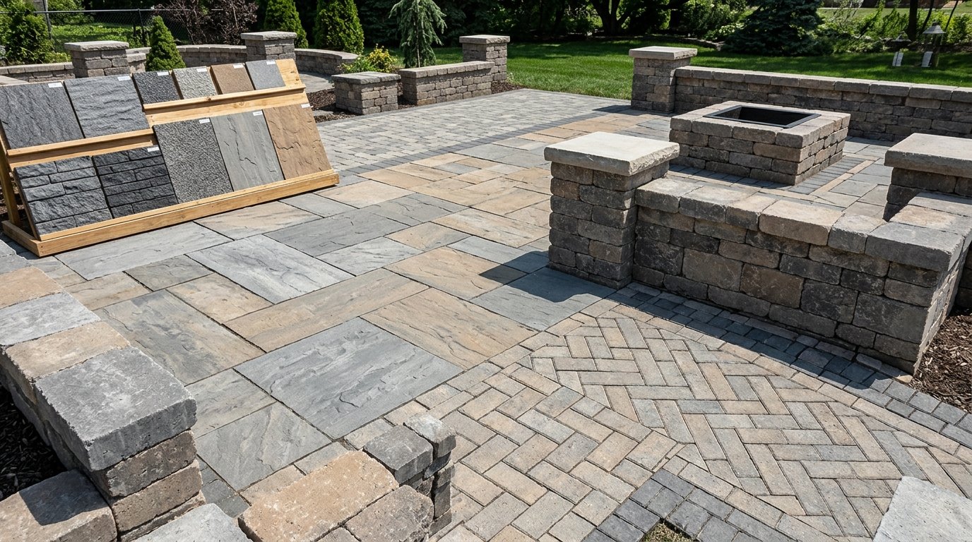 Bkstone paving stones used in a stylish outdoor patio