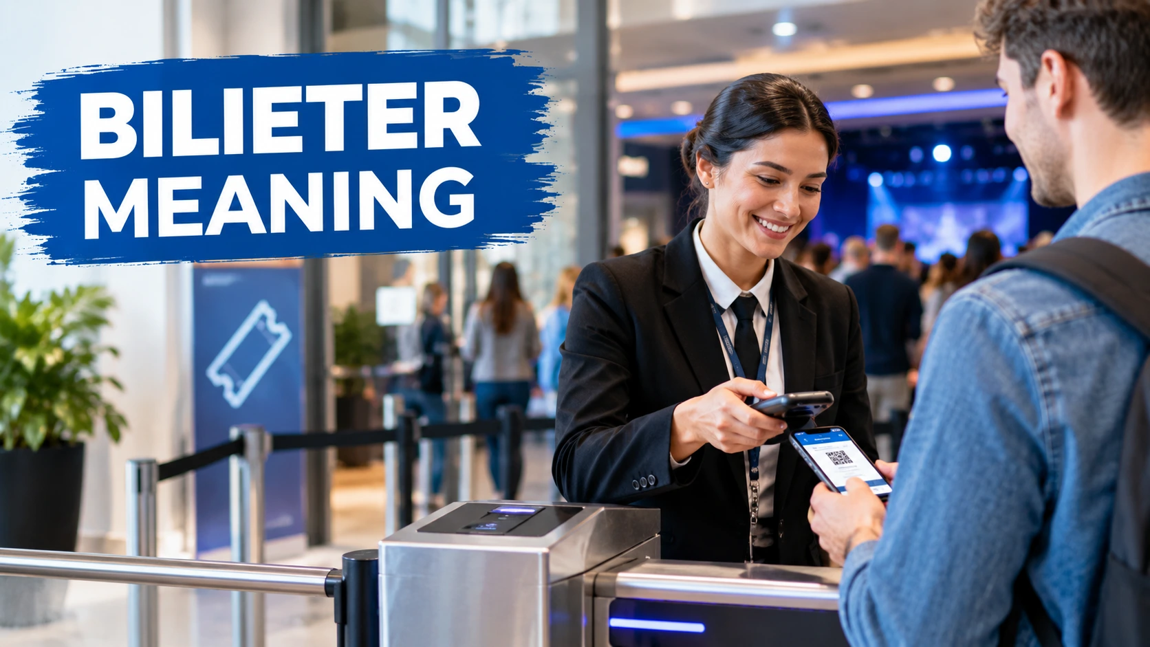 Bilieter meaning and ticket attendant at an event entrance