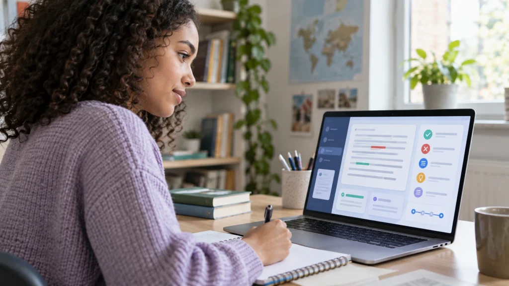 Online English writing platform for grammar and vocabulary learning