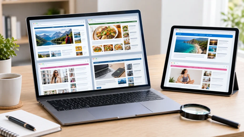 Different Noodle Magazine websites and magazine publishing domains