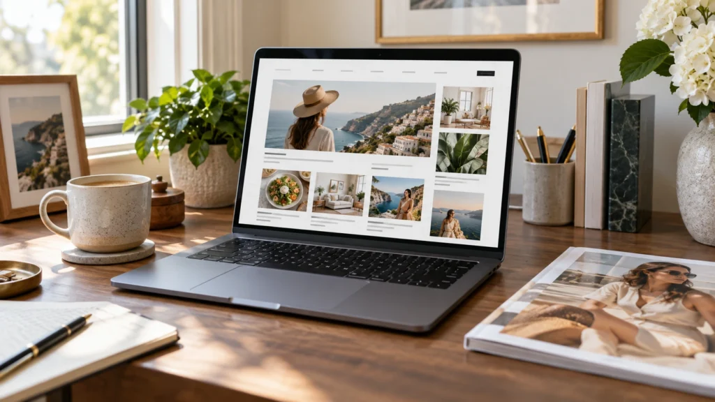 Noodle Magazine website shown on a laptop