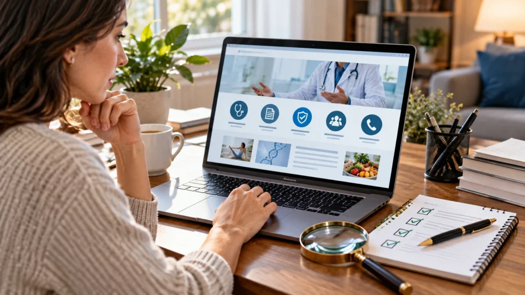 Checking the credibility of an online health website