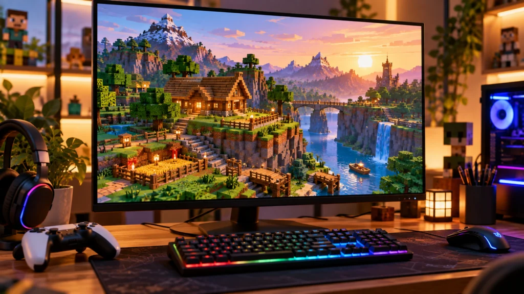 PlayBattleSquare Minecraft guide concept with block-building gameplay