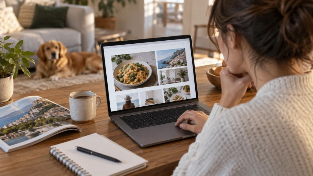 Person searching for Noodle Megazine online